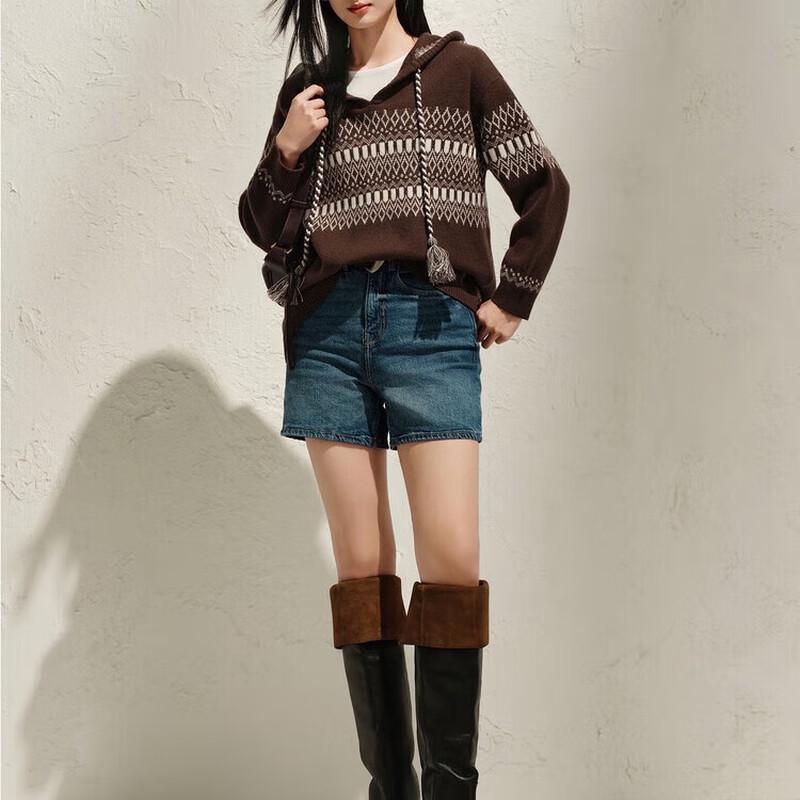 JUZI Annaco Women's Fair Isle Wool Hooded Sweater