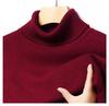 Men's Winter Warm Velvet High Neck Sweater - Solid Color Knit Pullover