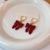 Festive Red Velvet Bow Stud Earrings Women's Earrings Temperament Sweet Personality Flower Long Fringed Earrings Earrings
