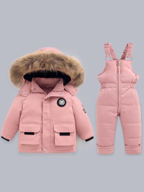 Children's Down Jacket Thickened White Duck Down Two Piece Set - Lightweight Fashion Hundred Warm Coat Set
