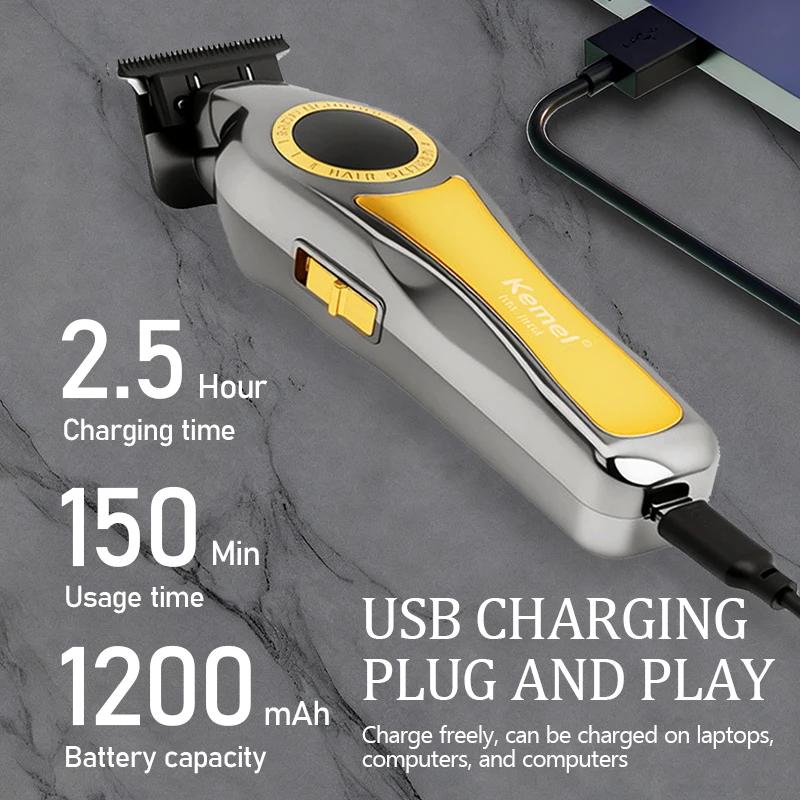 Kemei KM-1784 Electric Hair Trimmer Cordless Edgers Hair Clipper Rechargeable Finish Hair Cutting Machine Men Beard Trimmer