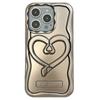 For iPhone 13 Pro Max 6.7 Inch Cover Heart Shape Kickstand TPU Electroplated Cell Phone Case