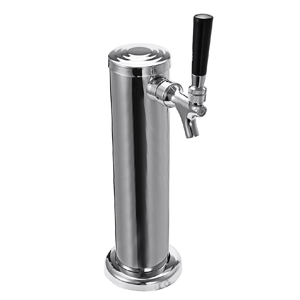 201 Stainless Steel Beer Dispenser Summer Juice Beer Draft Single Dispenser Faucet Tap Drinking Tower Bar Tools SIlver Barware Beer Keg SIlver