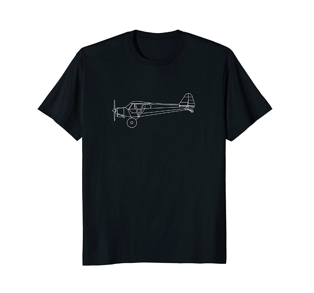 Top Fashion 3d Letters Print Fashion Cotton Bush Cub Classic Airplane Pilot T Shirt Front Back Tee Shirt