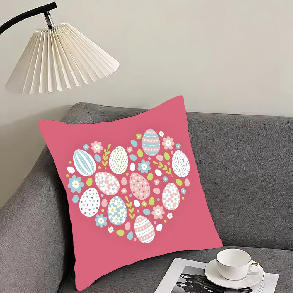 Easter Happy Cushion Cover Pillowcase Ultra Soft Skin Friendly Fabric Cloud Like Comfort & Concealed Zipper