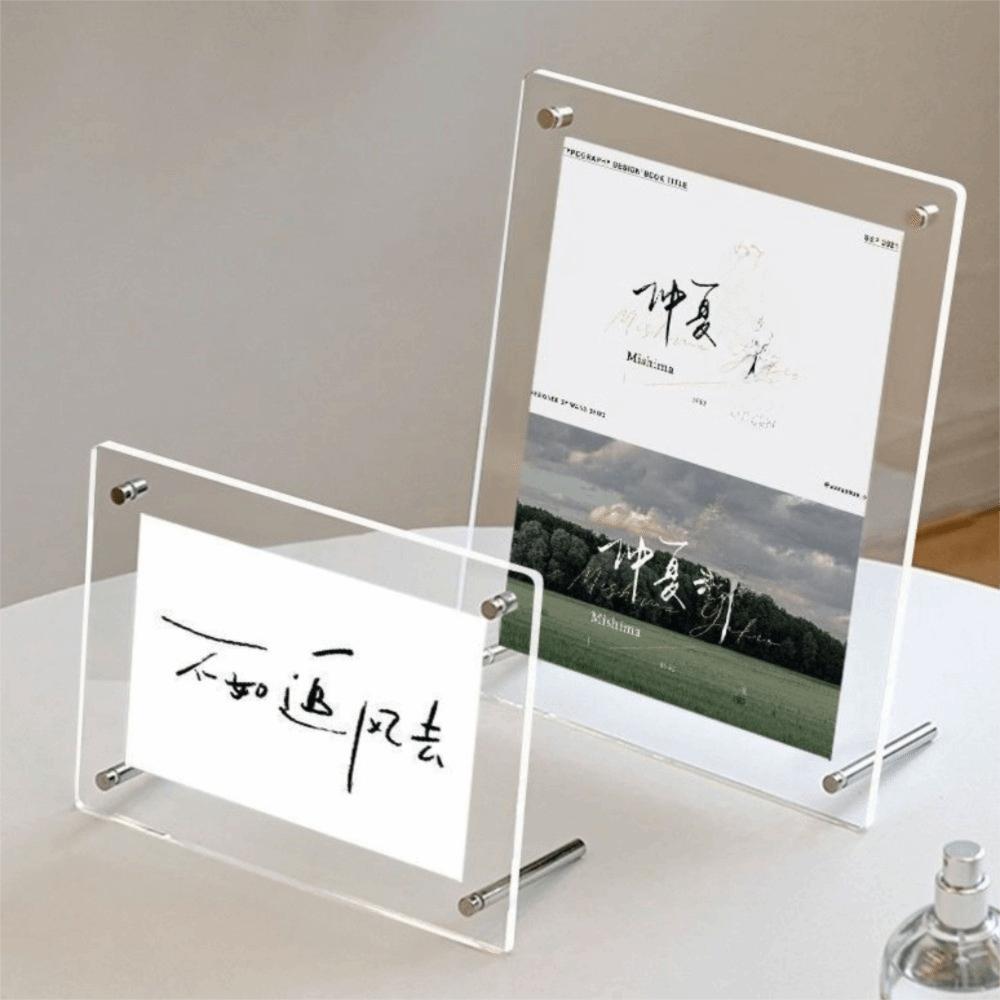 Nordic Style Transparent Photo Frames Horizontal Photo Card Stand  Home Decoration