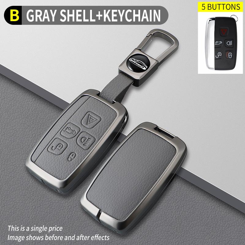 Zinc Alloy Leather Car Key Case Cover for Jaguar XF XJ XE S-Type F-Type X-Type F-Pace I-Pace E-Pace Android XFR XKR Keychain