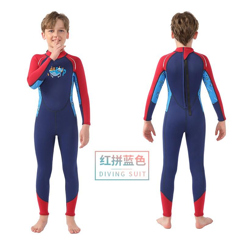 Kids Full Body Wetsuit Snorkeling Swimming Diving Warm Thermal Neoprene Suit Unisex Child Dive Gear