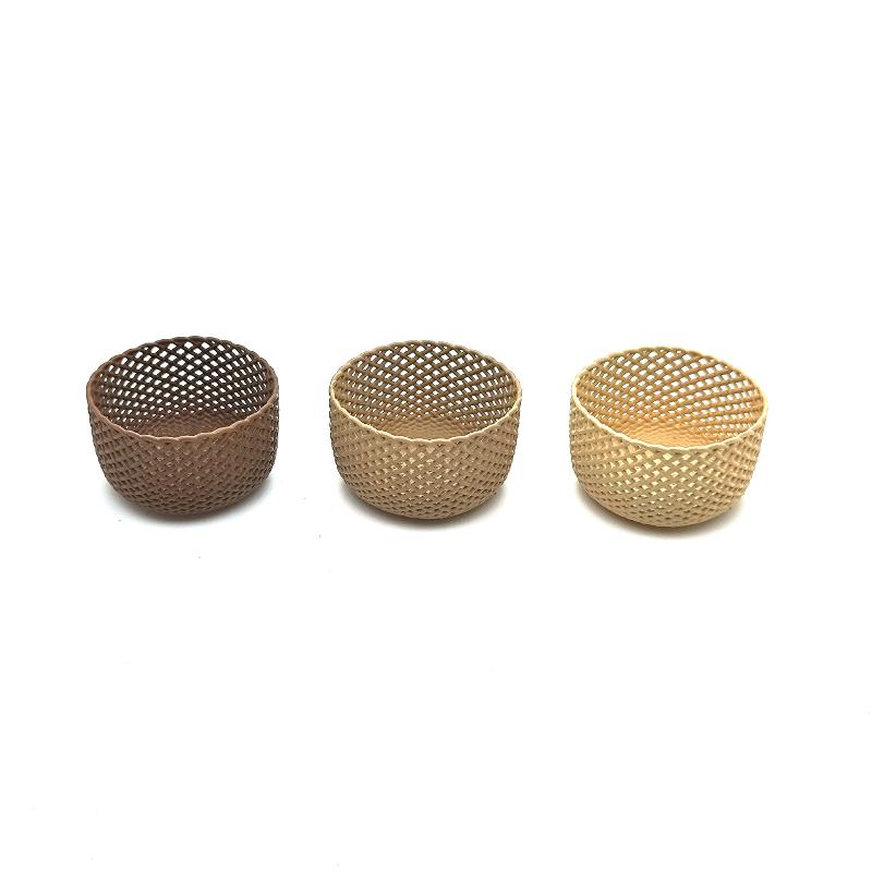 Handcrafted Miniature Dollhouse Basket Woven Storage Organizer for Scene Decoration and Display
