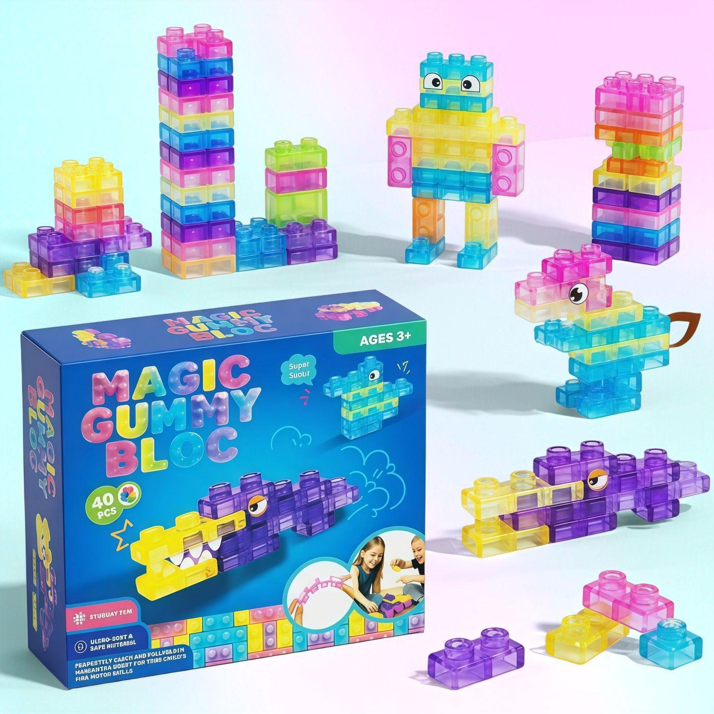 

Squishy Jelly Construction Blocks Plush Stretchy Tactile Toys For Kids Teens Perfect For Party Playroom Table Decoration Birthday Gift