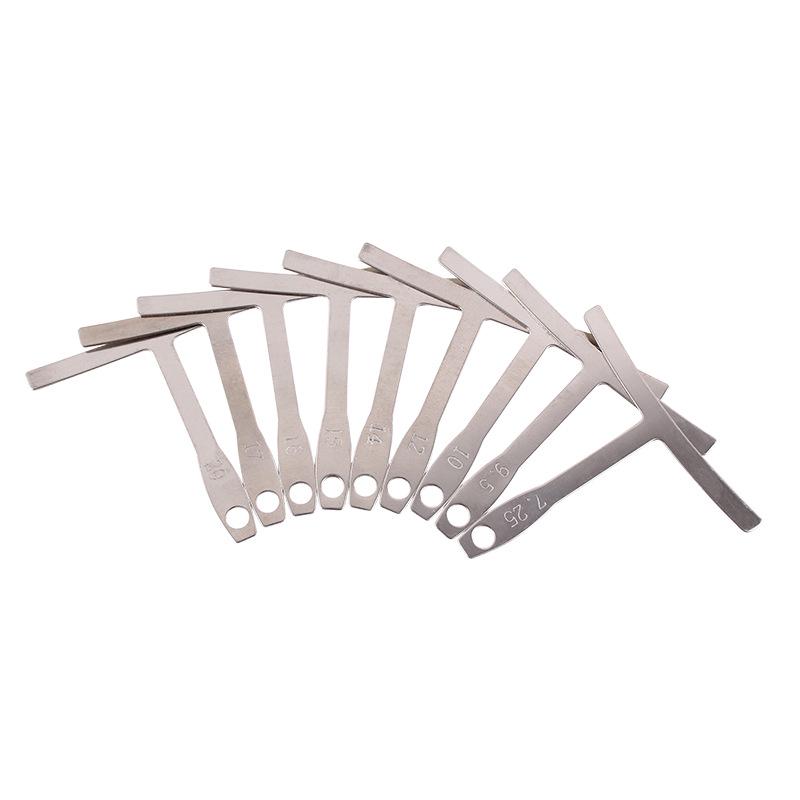 T-shaped Stainless Steel Guitar Repair Measuring Tool Set - String Height, Spacing, and Leveling Rulers