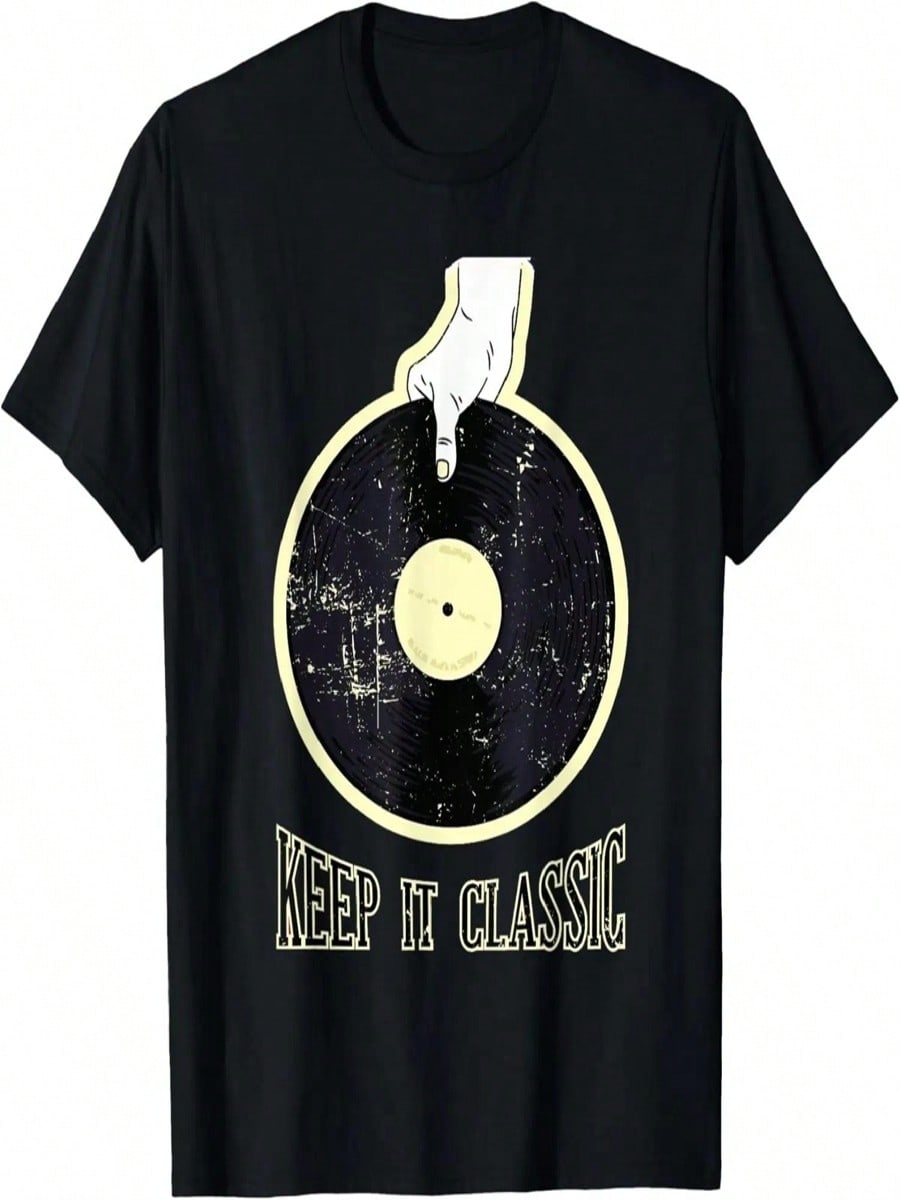 Vintage Vinyl Record Album Keep It Classic Design T-Shirt S разноцветный