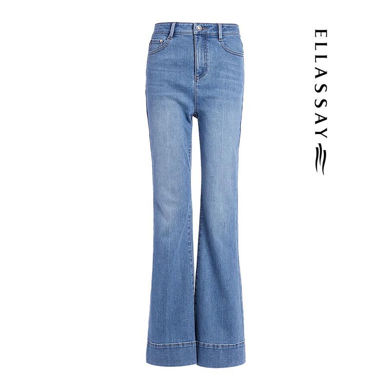 ELLASSAY Women's Spring Cotton-Feel High-Waist Straight Jeans