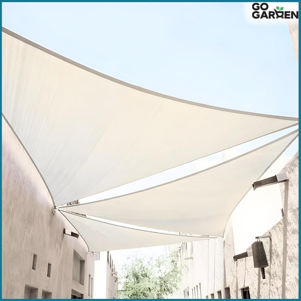 Shade sail sunshade white canopy awning garden 5x5x7m