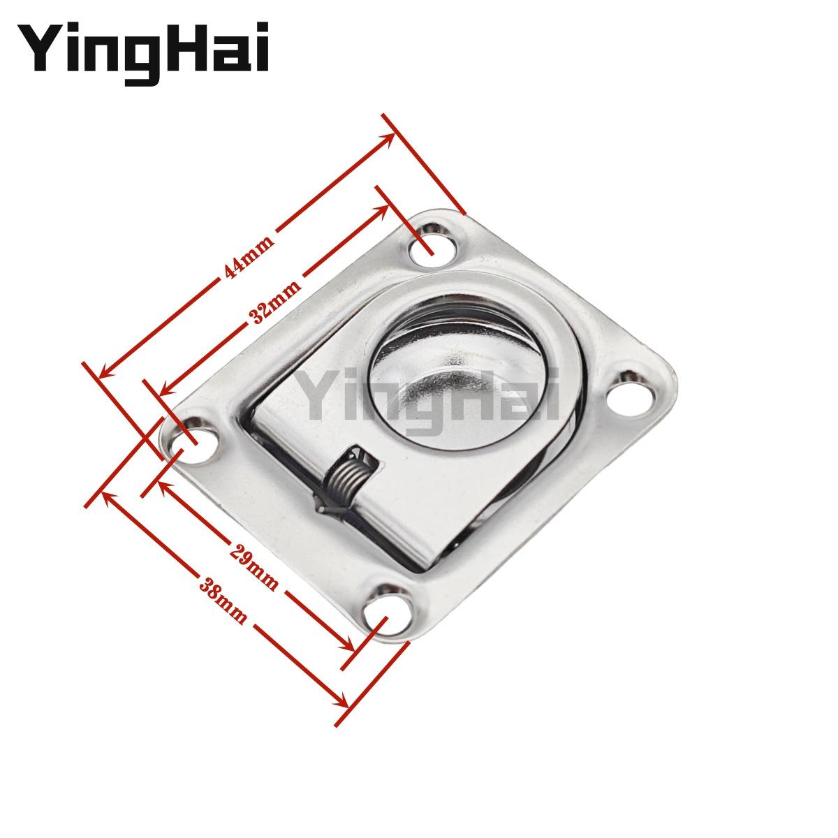 Stainless Steel 304 Spring Floor Hatch Pull Handle (44x38mm) for Yacht Decks