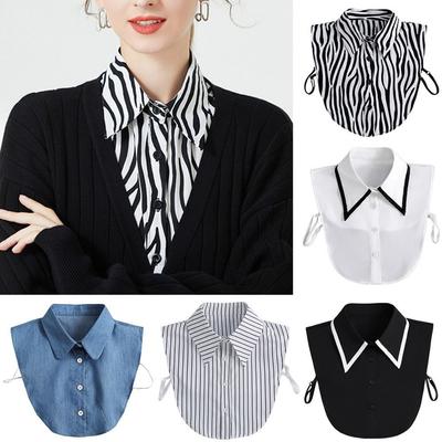 Women Solid Shirt Blouse Clothes Accessories Detachable False Collar Lace