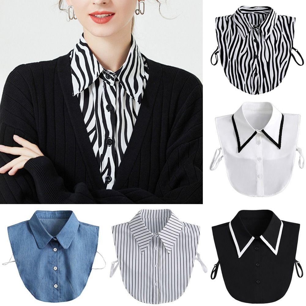 Women Solid Shirt Vintage Detachable Lace False Collar Clothes Accessories