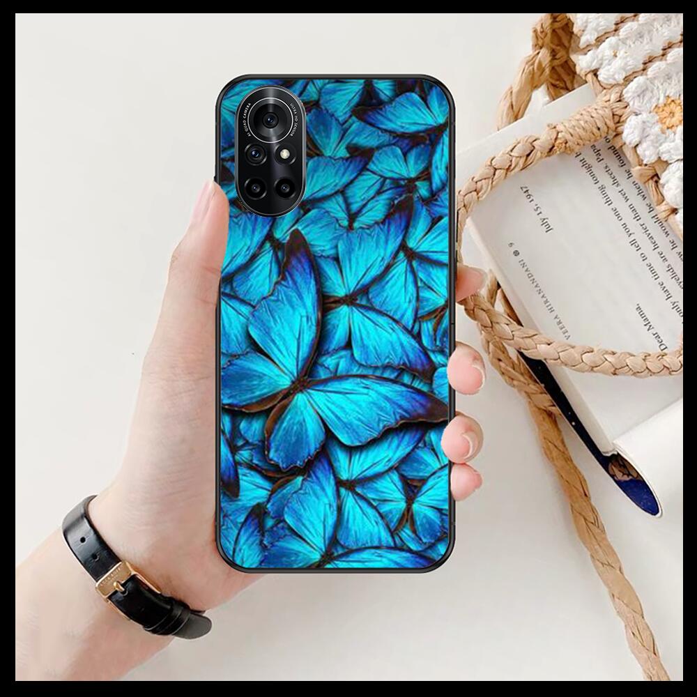 Schöne Schmetterlingsmuster Klare Handyhülle Für Huawei Honor 20 10 9 8A 7 5T X Pro Lite 5G Schwarz Etui Coque Hoesjes Comic Fas