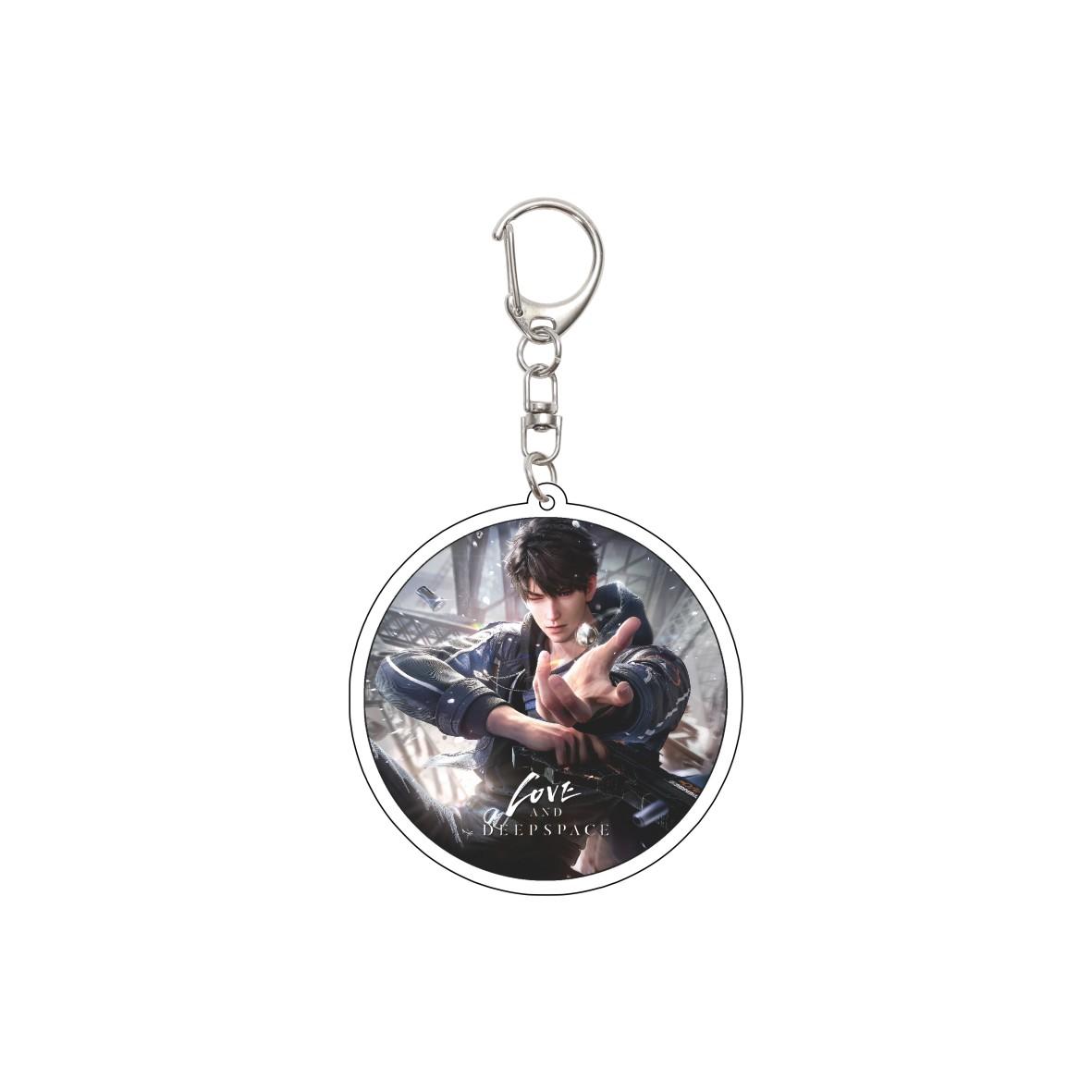 

55MM Anime Love and Deepspace Keychain Xavier/Zayne/Rafayel/Sylus/Caleb/Noah Key Chain Acrylic Model Plate Christmas Gifts 55mm