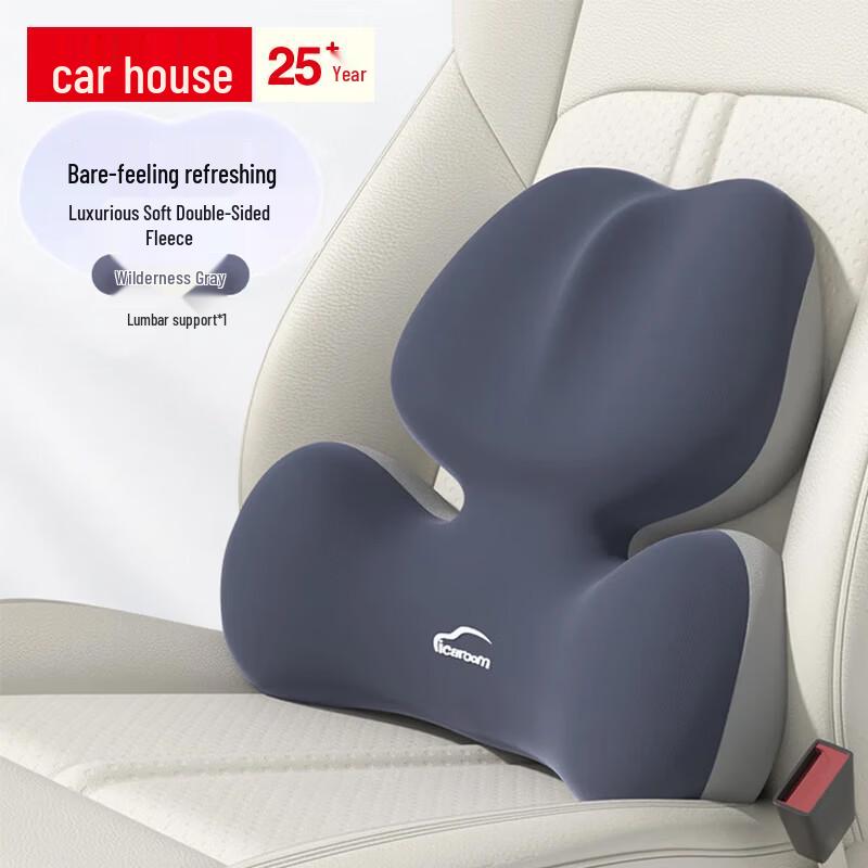 ICAROOM Memory Foam Car Lumbar Support Cushion