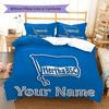 Hertha BSC Custom Name Pattern Bedding,Quilt Set Quilt Cover Pillowcase Home Birthday Gift(1 * Duvet Cover + 2 * Pillowcase, Without Core)
