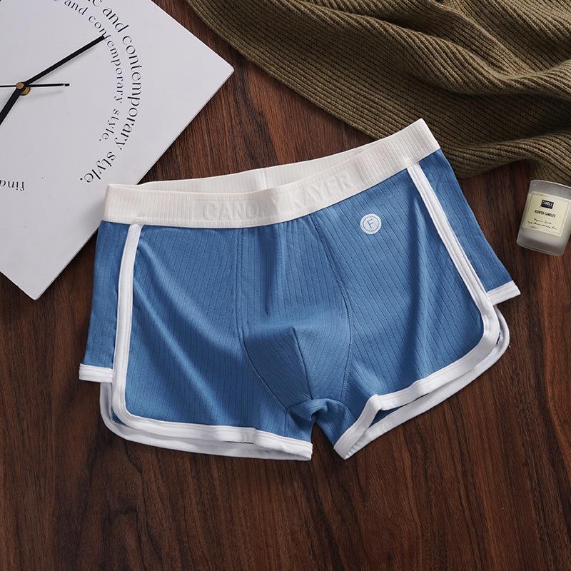 Men's Antibacterial Breathable Loose Fit Boxer Briefs Mid-Rise Striped Shorts