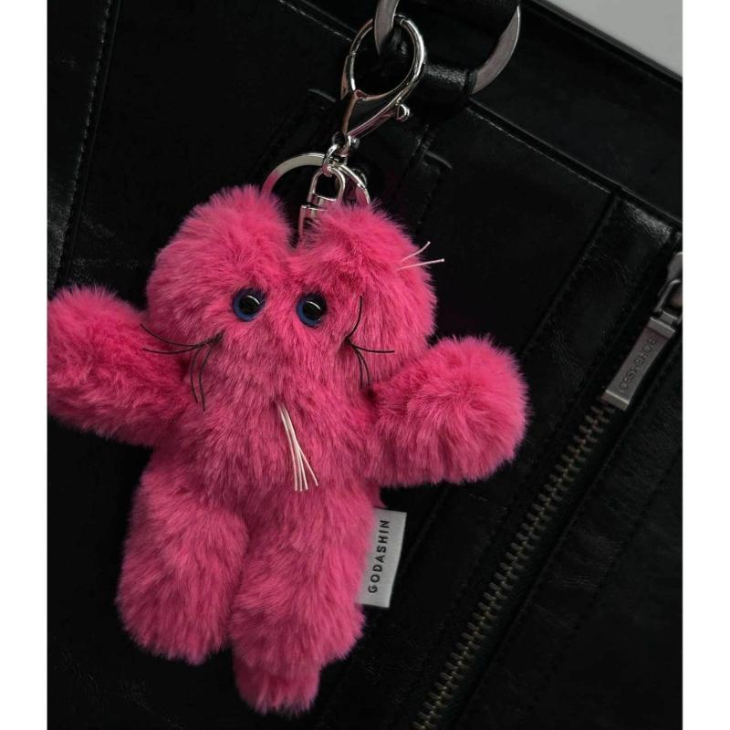 Cartoon Bear Pendant Keychain Plush Dolls Fashion Bag Ornaments Keyring for Keys