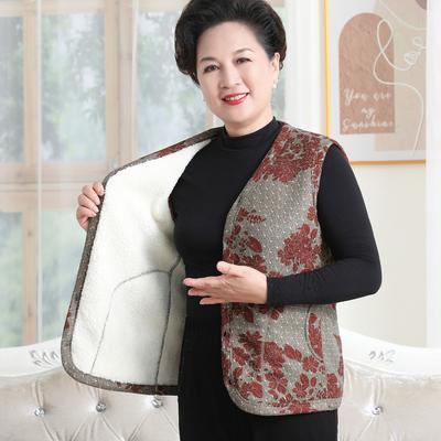 Gilet pour personnes âgées Femme Grand-mère Automne Nouveau Gilet Veste Mère Plus Velours Épaissi Gilet Vêtements Décontractés pour Personnes Âgées