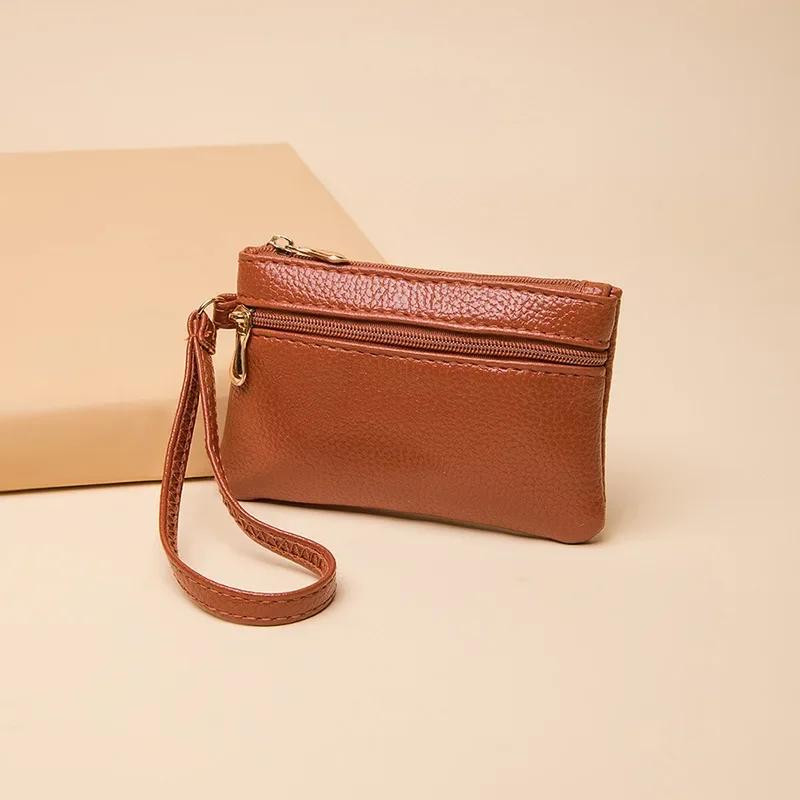 Double Zipper Coin Purse Women Wallet Large Capacity Multi Pocket Credit Card ID Holder Wallet Mini Storage Hand Bag