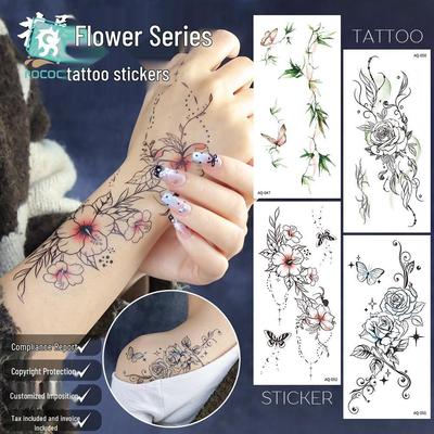 Rikaron Waterproof Floral Arm Tattoo Stickers