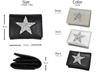 286-SV Star Jelly Dreifach-Mini-Geldbörse, Kompakte Geldbörse, Kastenform, Münzfach, Dreifach-Geldbörse, Süßes Stern-Design, Glitzerndes Kunstleder, Kompakt