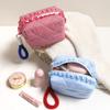 Customized Japanese and Korean Fresh Grid Cosmetic Bag, Simple Large Capacity Makeup Storage Pouch, High-Quality Beauty Bag