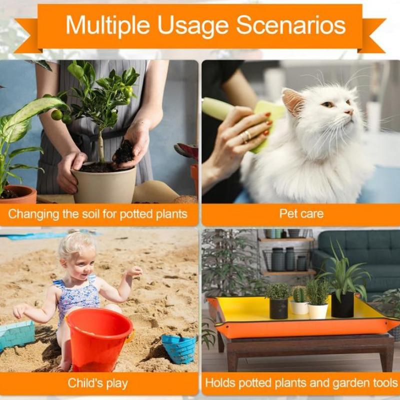 Large Repotting Mat for Indoor Plants Transplanting and Potting Soil Mess Control,Waterproof Portable Succulent Plant Repotting Tray