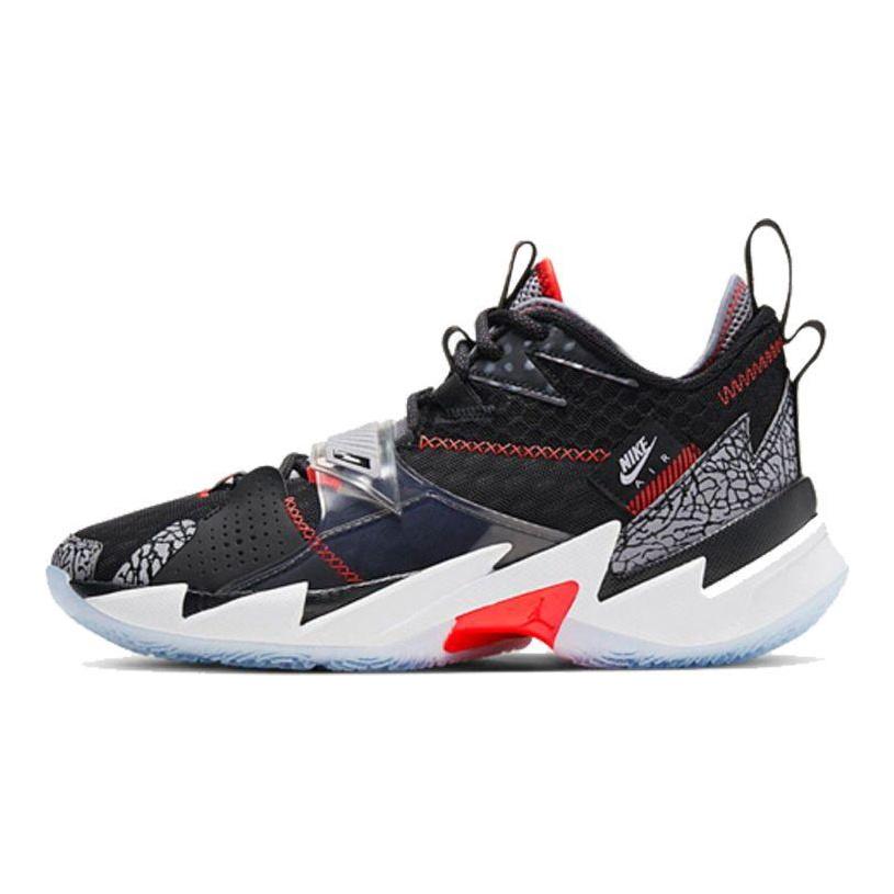 Air Jordan Why Not Zer0.3 PF Black Cement Men Sneakers Bright-Crimson Cement-Grey White CD3002-006