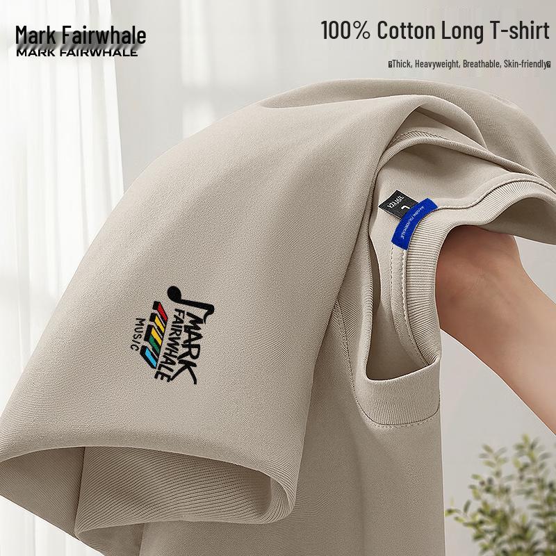 MARK FAIRWHALE Men s Ins Style Pure Cotton Long Sleeve T-Shirt L