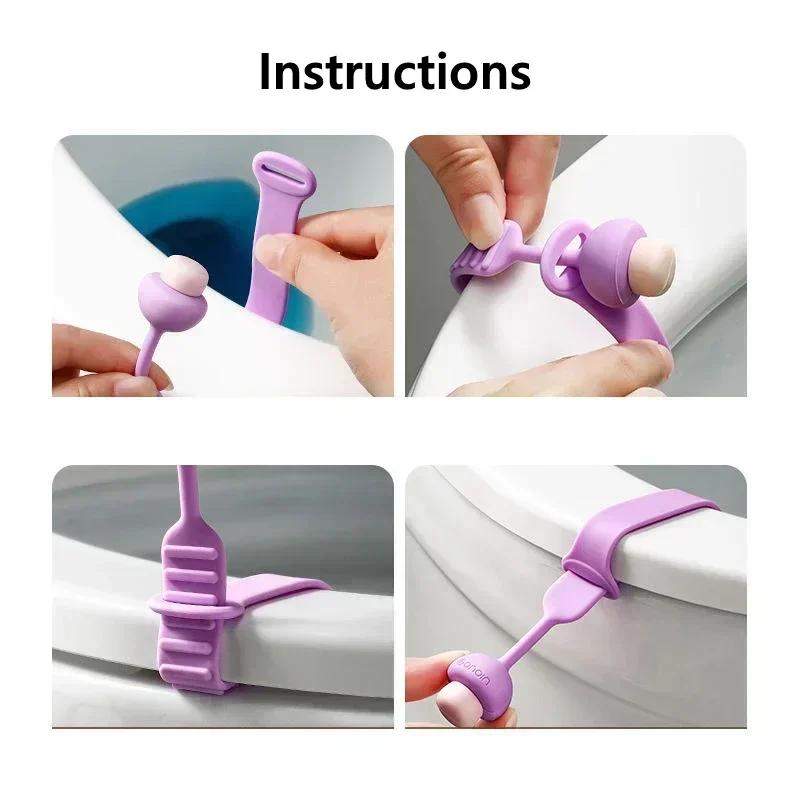 Mushroom Toilet Lid Lifter Tool Closestool Holder Ring Flapper Lifting Device Bathroom Sanitary Adjustable Toilet Seat Lid
