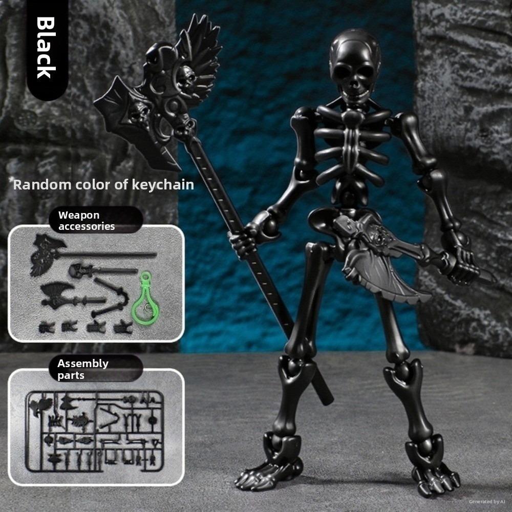 Three-Dimensional Skeleton Action Figure Multi-Articulable Can Movable Skull Model Wearable Multicolor Skeleton Assembly Toys