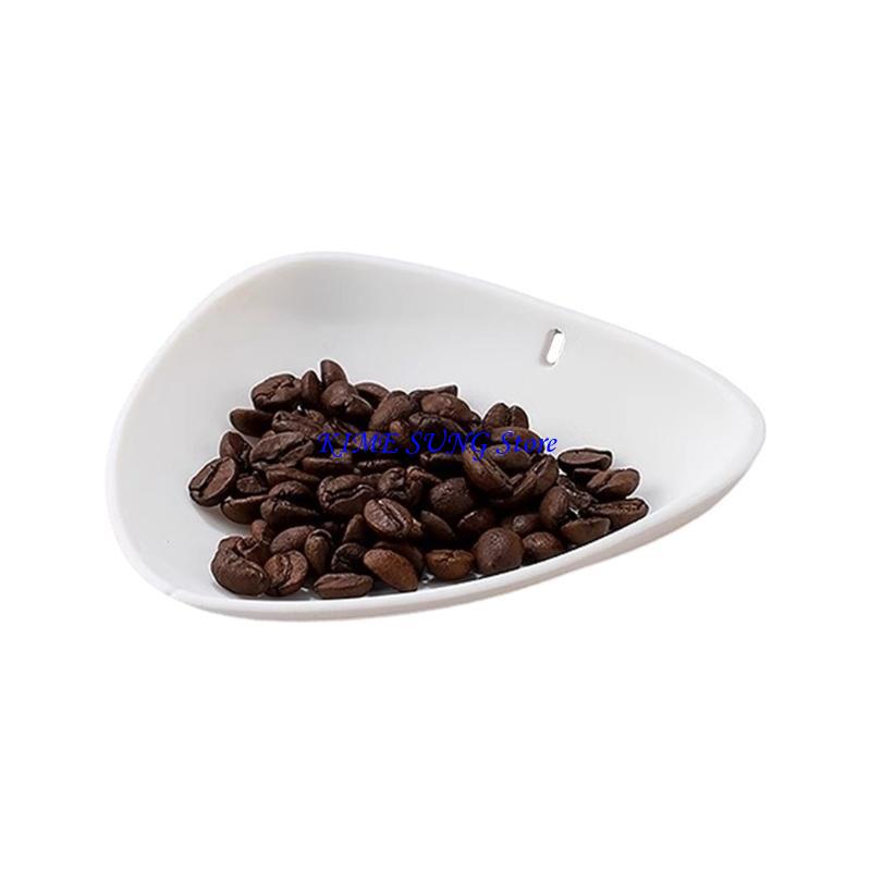 

L5BD Coffee Bean Weighing Dish Beans Dose Trays Measuring Cup Handheld Coffee білий