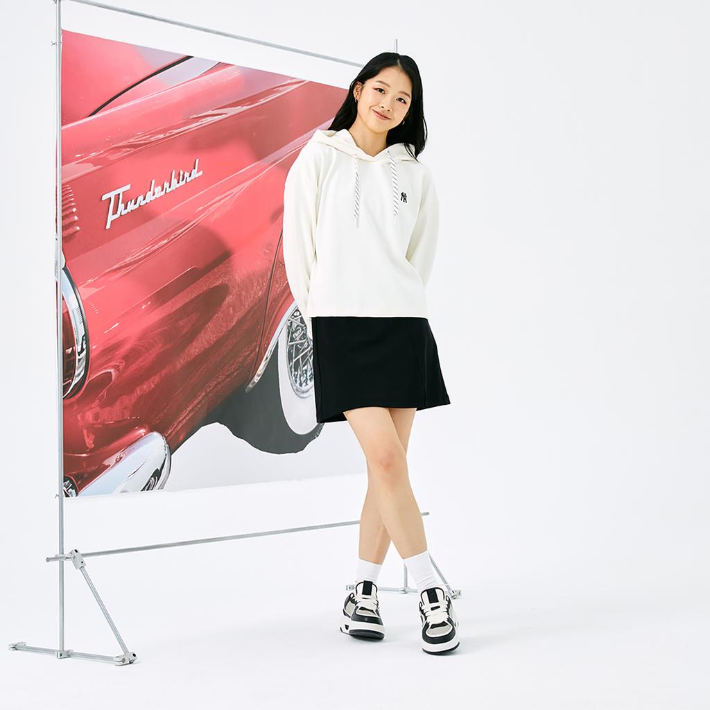 New MLB New York Yankees Basic Collection 24FW Cropped Hoodie Unisex Cream 3FHDBA144-50CRS