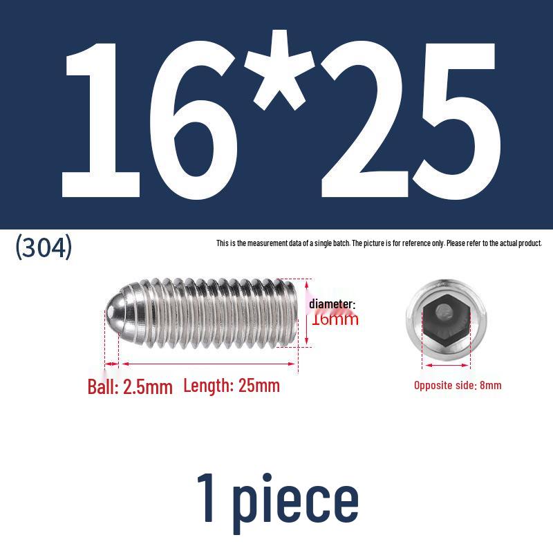Stainless Steel Ball Plunger Set: M2.5-M16 Ball Screw Positioning Spring Plunger