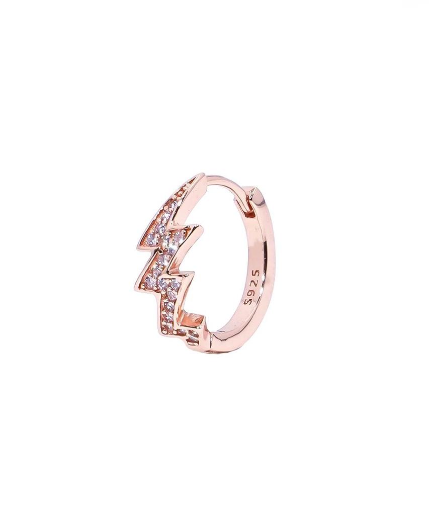 Hip-Hop Full Diamond Lightning Earrings, Inlaid Zircon Men And Women With The Same Trend Street Popular Couple Earrings