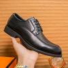 Men's shoes large size new leather shoes fashion men's business dress shoes trend British style retro lace-up leather shoes