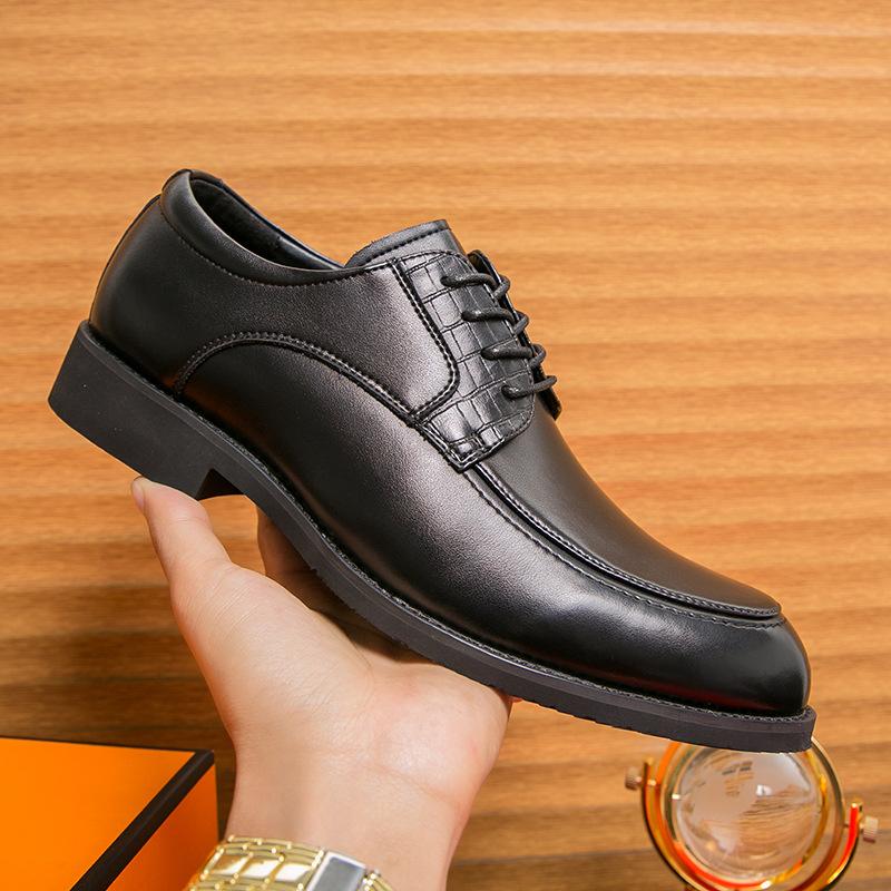 Men's shoes large size new leather shoes fashion men's business dress shoes trend British style retro lace-up leather shoes