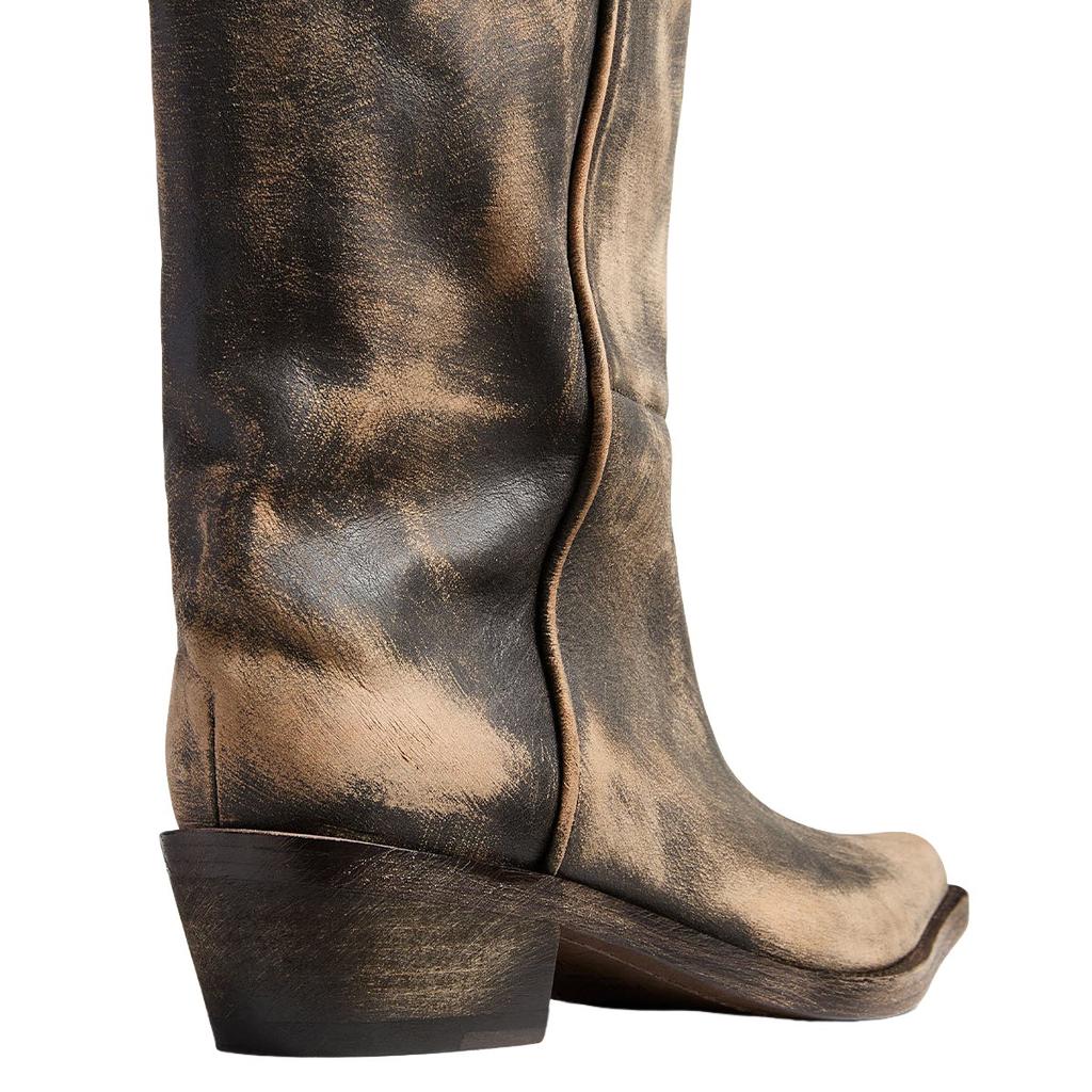 Autumn And Winter New Mid Length Pleated Women'S Boots With Pointed, Thick, Low Heel Casual Knight Boots 35-46 Calf Boots