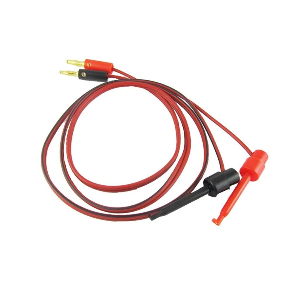 1Pcs Red Black Banana Test Hook Wires Cable Gold Plated 4mm Banana Plug Multimeter Test Leads 1M Brass Core Wire Connector