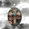 Floral European and American Jewelry Necklace Pendant with Cross