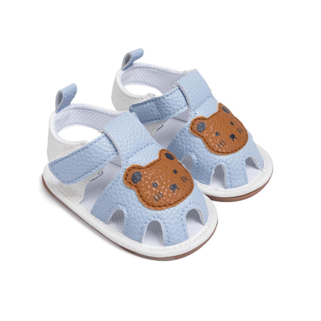 Breathable Baby Walking Shoes with Bear Pattern and Soft Rubber Sole Sandals