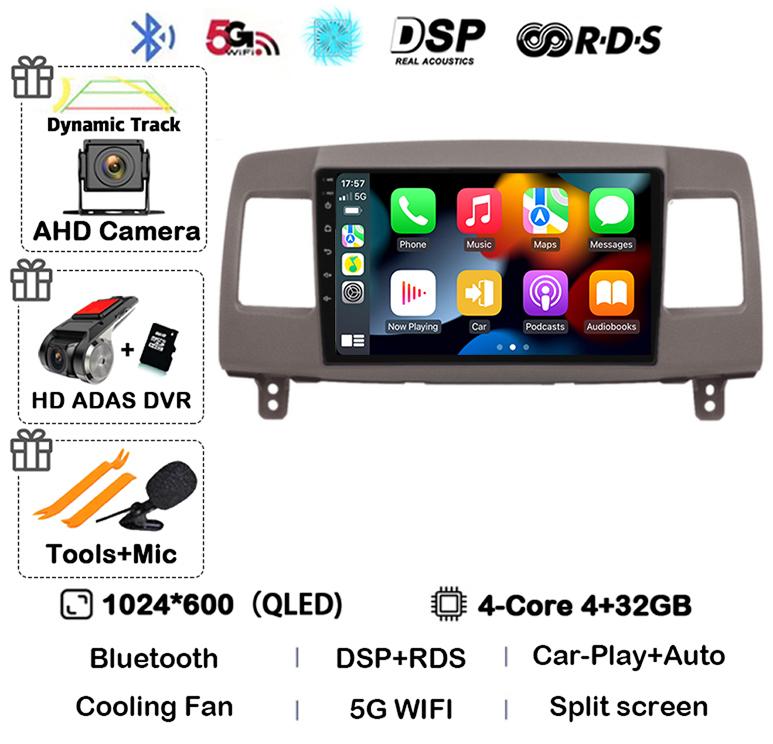 Android 14 Carplay Auto Car Radio For Toyota Mark II 9 X110 2000-2007 Multimedia GPS Navigation Video Player Stereo 2din 2 DIN