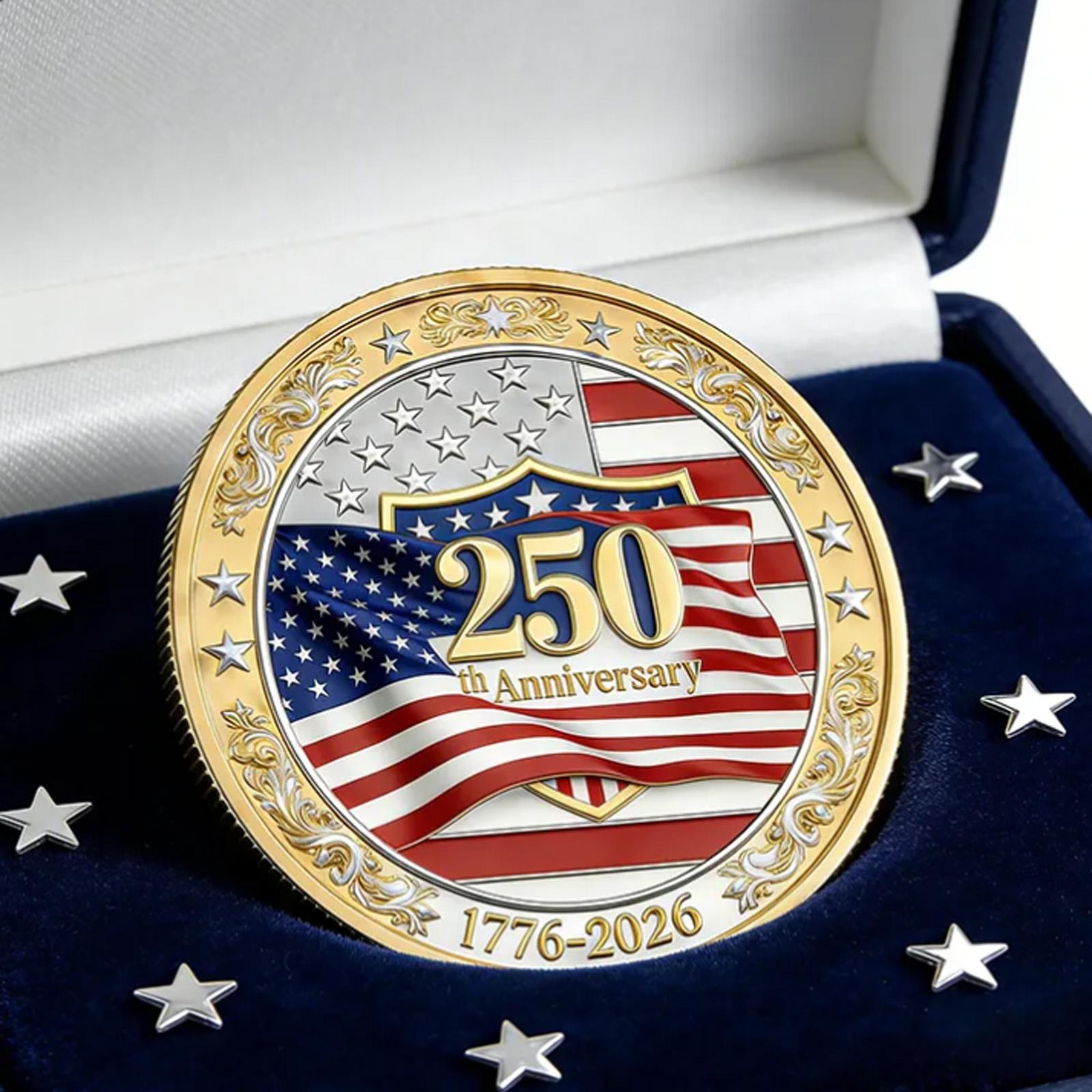 

US 250th Anniversary Wagon Commemorative Coin Collectible One Size
