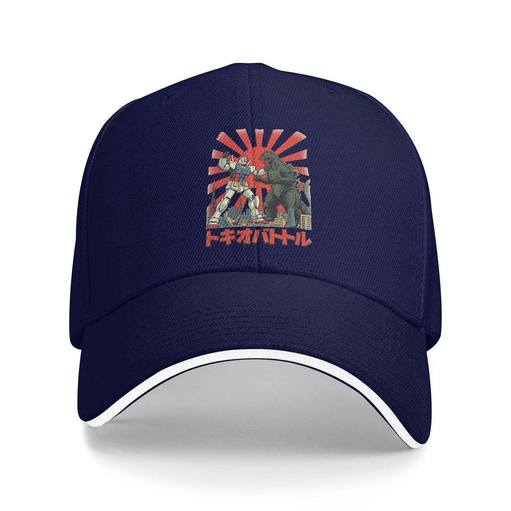 Gundam vs Godzilla Baseball Cap Classic Trucker Hat Spring Women Unisex Hiking Fishing Baseball Caps